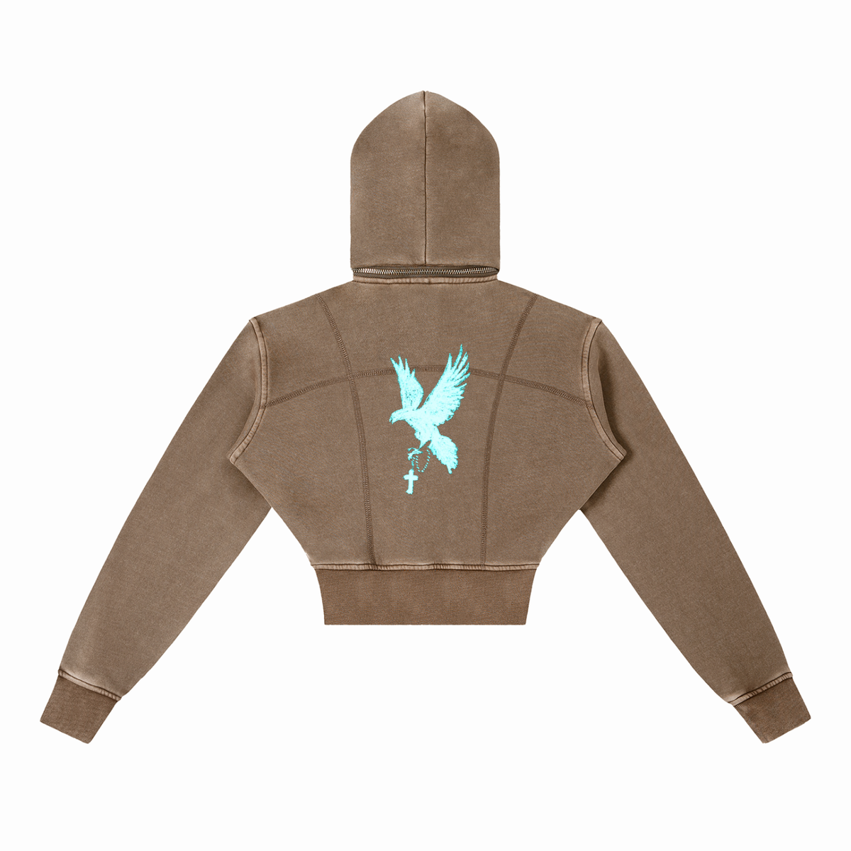 Vintage Washed Cropped Fleece Hoodie