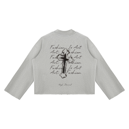 "Tears Of Beauty" Raw Edge Boxy Sweatshirt
