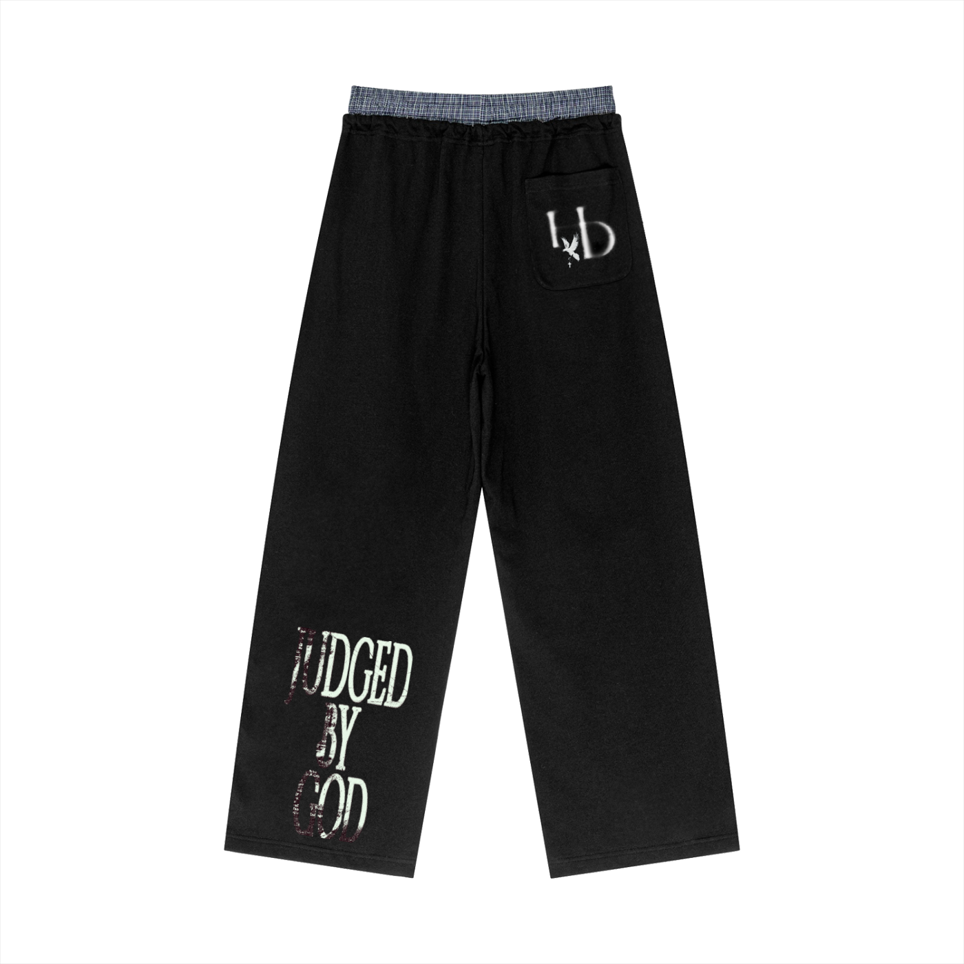 “Judged By God” Plaid Contrast Sweats