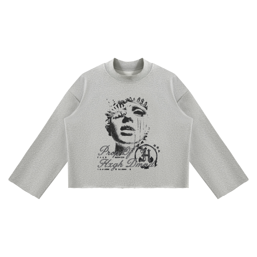 "Tears Of Beauty" Raw Edge Boxy Sweatshirt