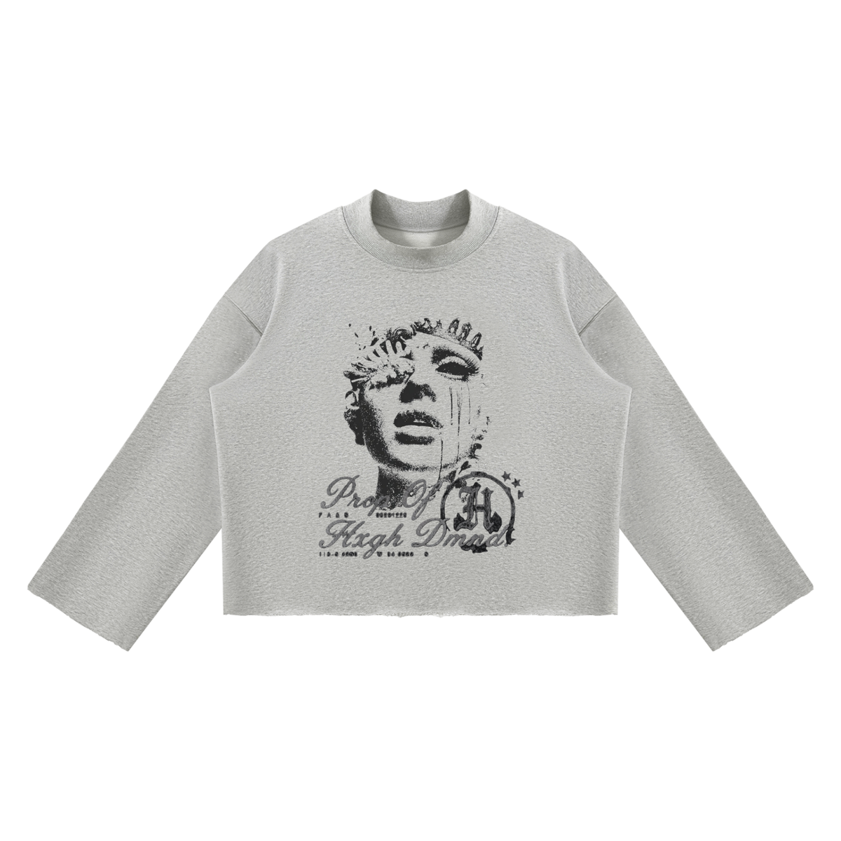 "Tears Of Beauty" Raw Edge Boxy Sweatshirt