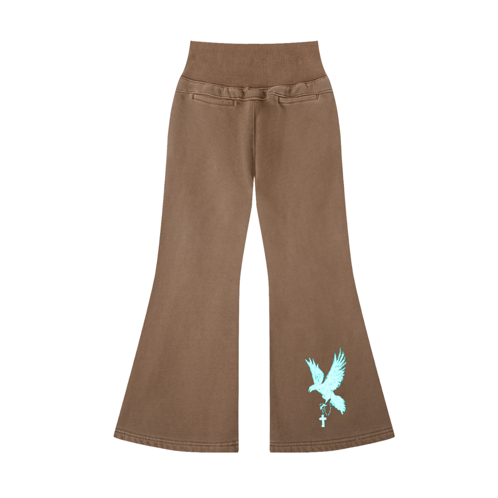 Vintage Washed Flared Fleece Pants