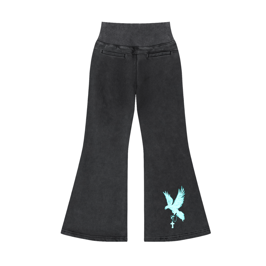 Vintage Washed Flared Fleece Pants