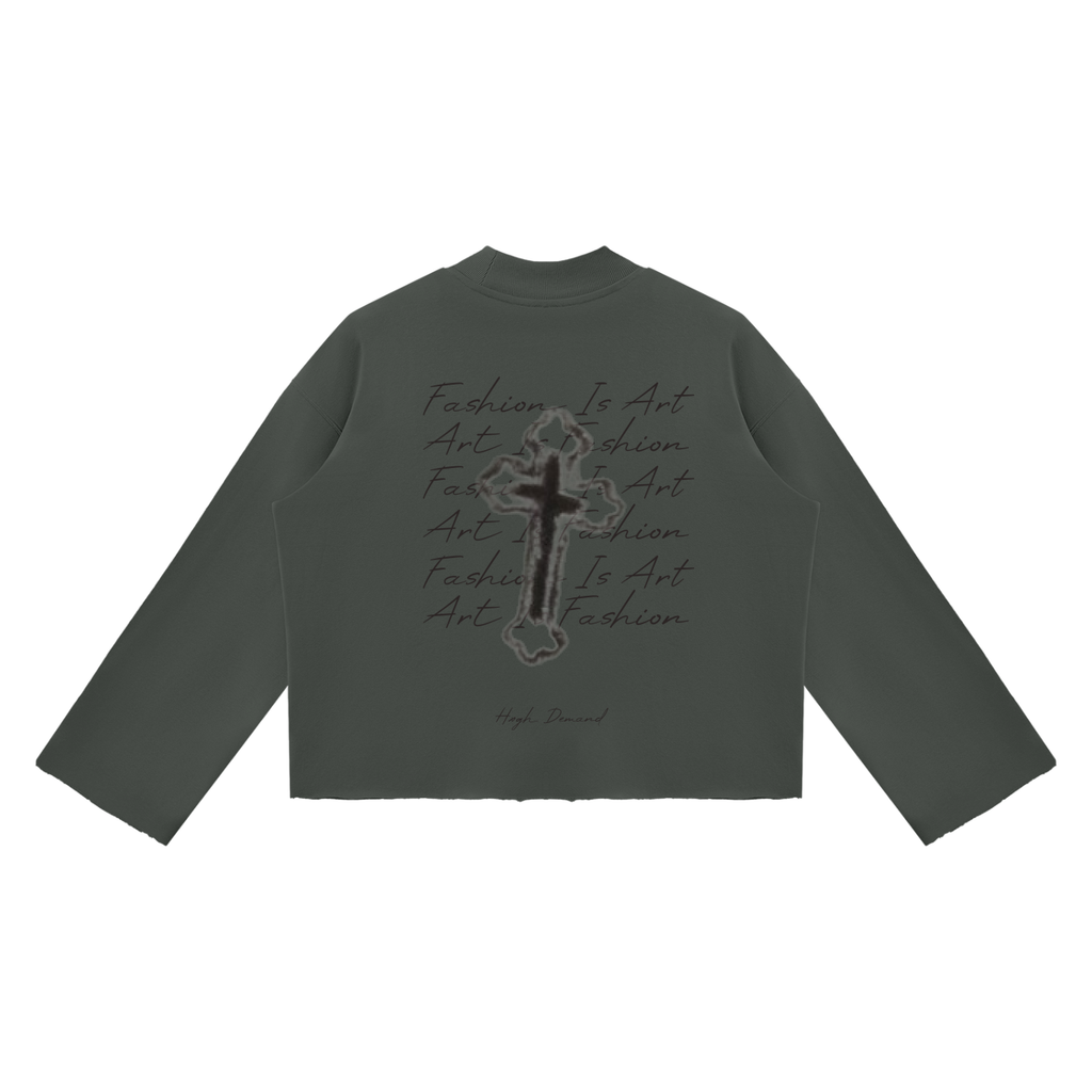 "Tears Of Beauty" Raw Edge Boxy Sweatshirt